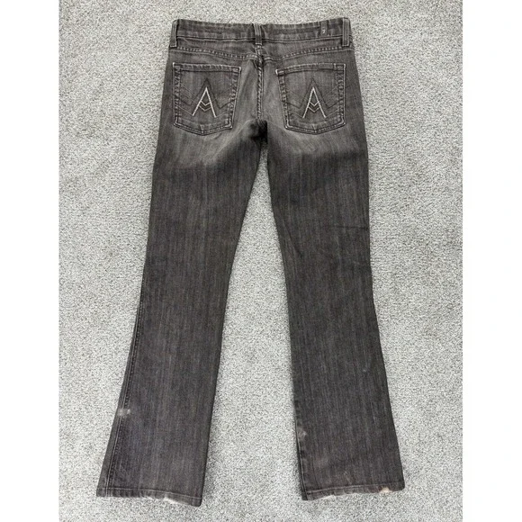 7 for All Mankind 'A' Pocket Jeans Womens‎ 28 Brown Flared Stretch Boho Festival - Picture 2 of 14